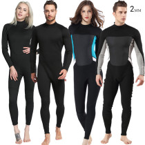 Adult 2mm Neoprene Couples One-piece Long Sleeve Wetsuit For Men Women