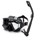 3 lens tempered scuba mask full dry snorkel set