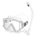 3 lens tempered scuba mask full dry snorkel set