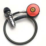 Scuba diving first and second regulator set with low pressure gauge