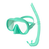 Frameless tempered glass silicone snorkel set