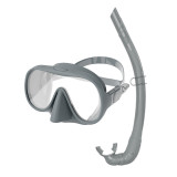 Frameless tempered glass silicone snorkel set