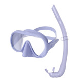 Frameless tempered glass silicone snorkel set