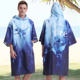 Quality quick dry polar fleece bathrobes with hood for men and women