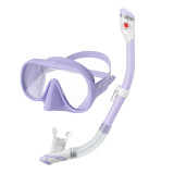 Frameless tempered glass scuba dive mask full dry snorkel set