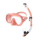 Frameless tempered glass scuba dive mask full dry snorkel set