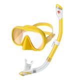 Frameless tempered glass scuba dive mask full dry snorkel set
