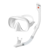 Frameless tempered glass scuba dive mask full dry snorkel set