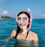Tempered mask dry snorkel set for adults and kids