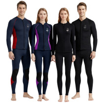 3mm SCR super-stretch two pieces wetsuit long pant top jacket for men and women