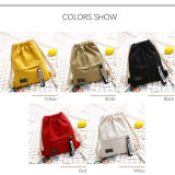 New fashion canvas schoolbag drawstring backpack bag