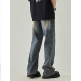 Washed distressed jeans