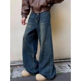 Washed distressed jeans