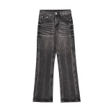Washed distressed jeans