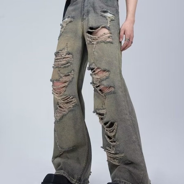 	 Washed distressed jeans 