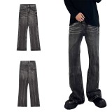 Washed distressed jeans