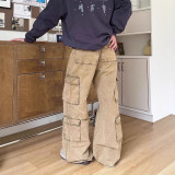 Washed distressed jeans