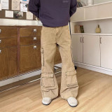 Washed distressed jeans