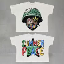 Randomness made street hip-hop printed t-shirt European and American short-sleeved trendy brand loose round neck short-sleeved retro all-match