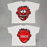 Randomness made street hip-hop printed t-shirt European and American short-sleeved trendy brand loose round neck short-sleeved retro all-match,custom made 100% cotton t-shirts
