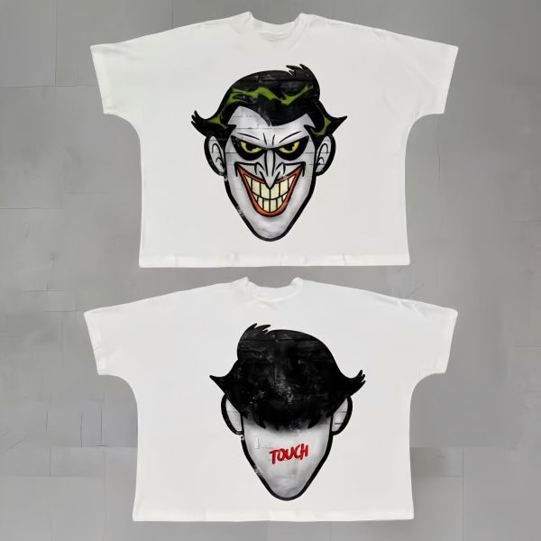 Randomness made street hip-hop printed t-shirt European and American short-sleeved trendy brand loose round neck short-sleeved retro all-match,custom made 100% cotton t-shirts
