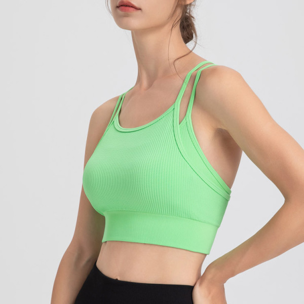 Yoga fitness bra vest for women to wear as outerwear to prevent exposure while running, shockproof, dancing, quick-drying, breathable, beautiful back sports