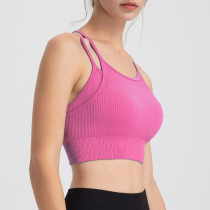 Yoga fitness bra vest for women to wear as outerwear to prevent exposure while running, shockproof, dancing, quick-drying, breathable, beautiful back sports