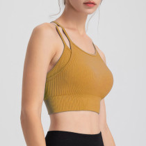 Yoga fitness bra vest for women to wear as outerwear to prevent exposure while running, shockproof, dancing, quick-drying, breathable, beautiful back sports