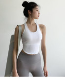 Yoga vest for women with fixed chest pads for running, shockproof and beautiful back, quick-drying fitness bras and sports underwear, hot sale