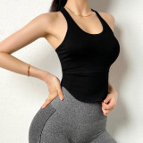 Yoga vest for women with fixed chest pads for running, shockproof and beautiful back, quick-drying fitness bras and sports underwear, hot sale