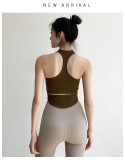 Yoga vest for women with fixed chest pads for running, shockproof and beautiful back, quick-drying fitness bras and sports underwear, hot sale