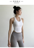 Yoga vest for women with fixed chest pads for running, shockproof and beautiful back, quick-drying fitness bras and sports underwear, hot sale