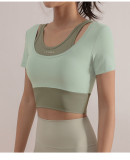 Summer thin half-zip fitness clothes women's running quick-drying clothes sports short-sleeved tight yoga tops