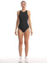Threaded seamless body-shaping yoga suit sleeveless jumpsuit for sports and fitness