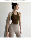 Yoga vest for women with fixed chest pads for running, shockproof and beautiful back, quick-drying fitness bras and sports underwear, hot sale