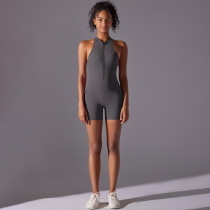 DianDONG Pure color nude feeling skin-friendly sports yoga clothes slim fit stretch T-shirt fitness shorts suit for women