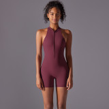 DianDONG Pure color nude feeling skin-friendly sports yoga clothes slim fit stretch T-shirt fitness shorts suit for women