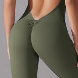 DianDONG Pure color nude feeling skin-friendly sports yoga clothes slim fit stretch T-shirt fitness shorts suit for women
