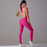 DianDONG Pure color nude feeling skin-friendly sports yoga clothes slim fit stretch T-shirt fitness shorts suit for women