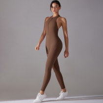 DianDONG Pure color nude feeling skin-friendly sports yoga clothes slim fit stretch T-shirt fitness shorts suit for women