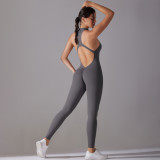 DianDONG Pure color nude feeling skin-friendly sports yoga clothes slim fit stretch T-shirt fitness shorts suit for women
