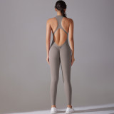 DianDONG Pure color nude feeling skin-friendly sports yoga clothes slim fit stretch T-shirt fitness shorts suit for women