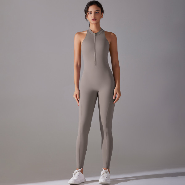 DianDONG Pure color nude feeling skin-friendly sports yoga clothes slim fit stretch T-shirt fitness shorts suit for women