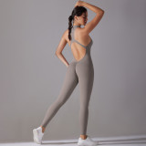 DianDONG Pure color nude feeling skin-friendly sports yoga clothes slim fit stretch T-shirt fitness shorts suit for women