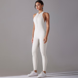 DianDONG Pure color nude feeling skin-friendly sports yoga clothes slim fit stretch T-shirt fitness shorts suit for women