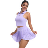 DianDONG Pure color nude feeling skin-friendly sports yoga clothes slim fit stretch T-shirt fitness shorts suit for women