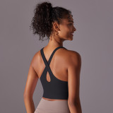 DianDONG Pure color nude feeling skin-friendly sports yoga clothes slim fit stretch T-shirt fitness shorts suit for women