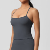 DianDONG Pure color nude feeling skin-friendly sports yoga clothes slim fit stretch T-shirt fitness shorts suit for women