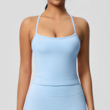 DianDONG Pure color nude feeling skin-friendly sports yoga clothes slim fit stretch T-shirt fitness shorts suit for women