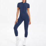 DianDONG Pure color nude feeling skin-friendly sports yoga clothes slim fit stretch T-shirt fitness shorts suit for women